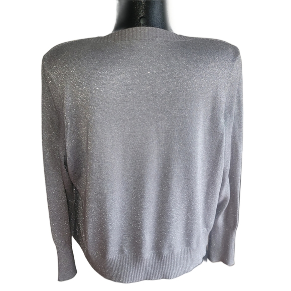 Peter Nygard Grey Silver Waterfall Cardigan L - Picture 5 of 6